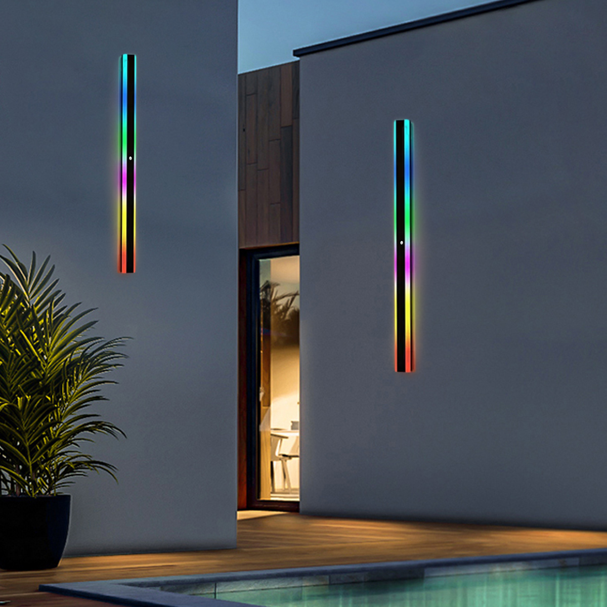 Minimalist Black Sensor Wall Lamp - Hexagonal Ring Metal Strip